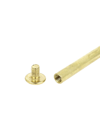 Harfington Brass Plated 5x100mm Binding Chicago Screw Post 12pcs for Albums Scrapbook