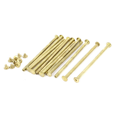 Harfington Brass Plated 5x100mm Binding Chicago Screw Post 12pcs for Albums Scrapbook