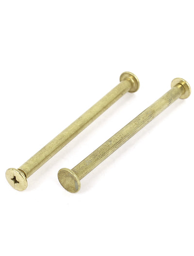 Harfington Brass Plated 5x70mm Binding Chicago Screw Post 8pcs for Leather Scrapbook