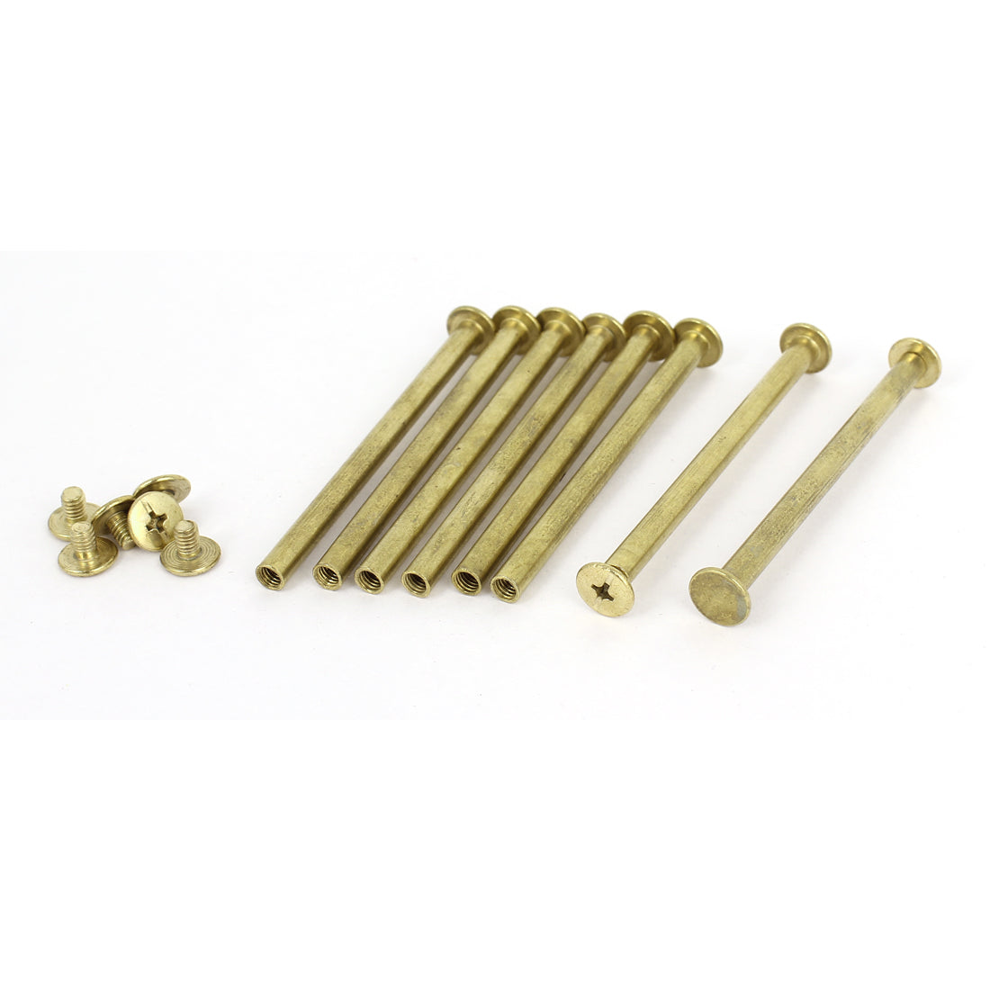 Harfington Brass Plated 5x70mm Binding Chicago Screw Post 8pcs for Leather Scrapbook