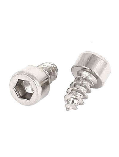 Harfington 100 Pcs 1mm Pitch Hex Socket Drive Head Cap Self Tapping Screws 1/8" x 1/4"