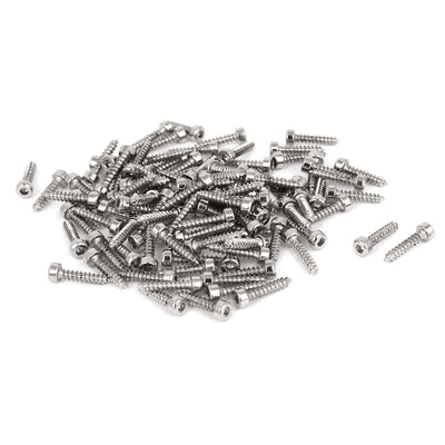 Harfington 100 Pcs Nickel Plated Hexagon Socket Cap Head Self Tapping Screws M2x10mm