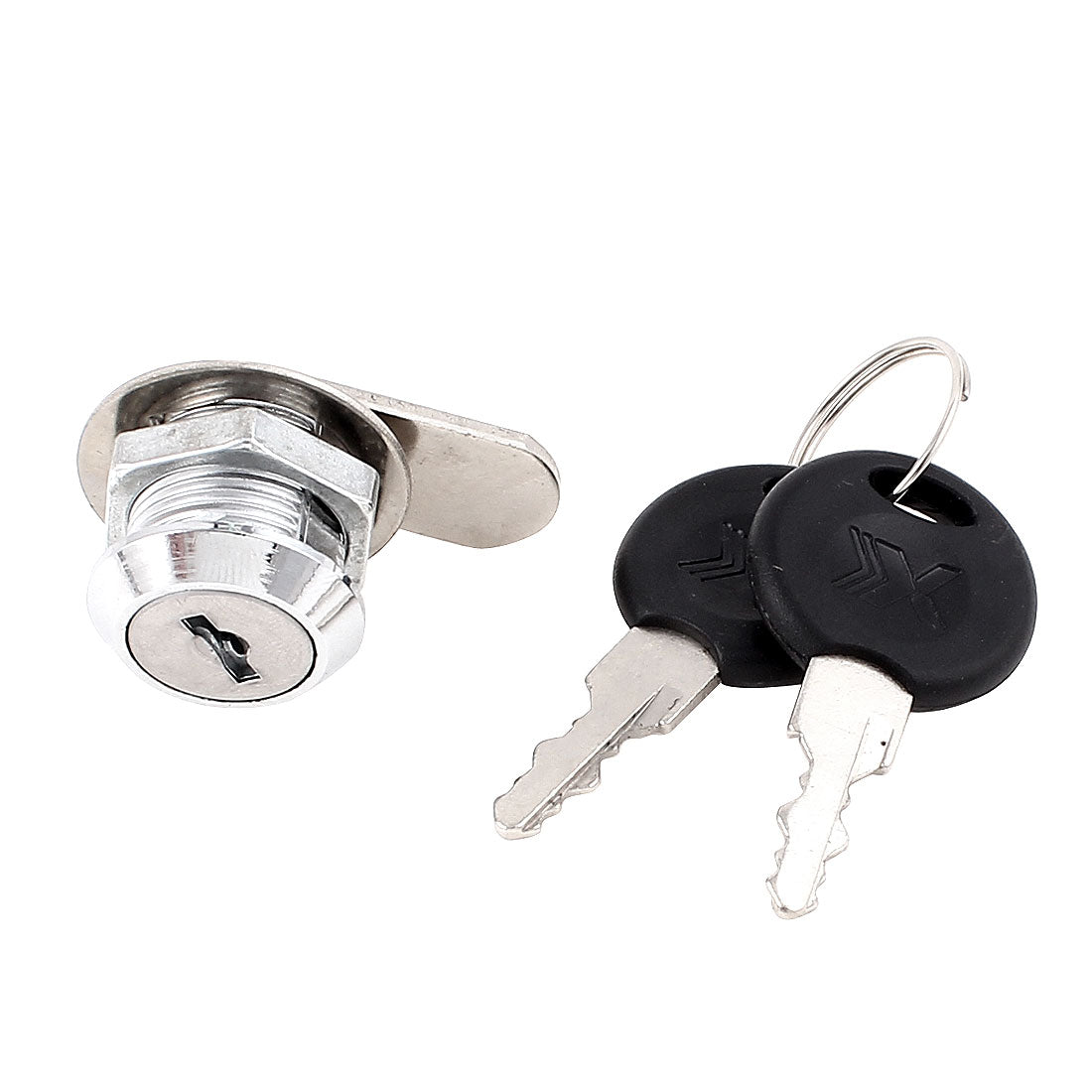 Harfington 18mm Thread Panel Cutout Tubular Cabinet Closet Drawer Toolbox Safe Cam Quarter Turn Lock w 2 Keys