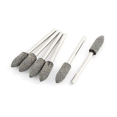 Harfington 6pcs 6x17mm Conical Head 3mm Shank Rubber Grinding Polishing Mounted Point