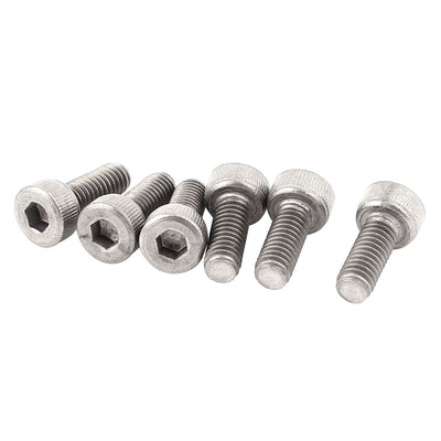 Harfington 6 Pcs M4x0.7mmx10mm Stainless Steel Socket Head Cap Screws Hex Key Bolts 14mm Long