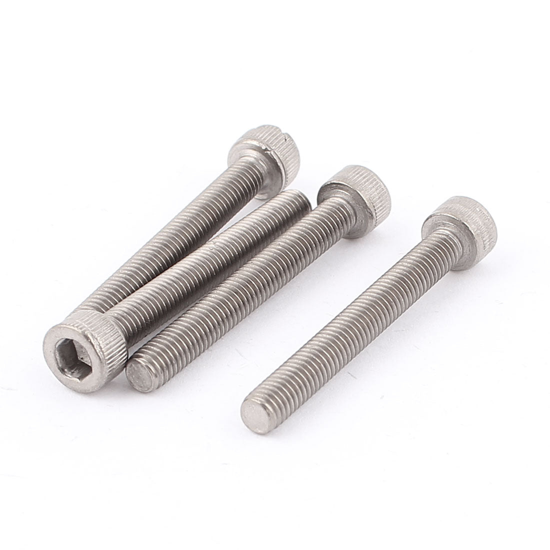 Harfington 4 Pcs 0.8mm Pitch Stainless Steel Socket Head Cap Screws Hex Key Bolts M5x40mm