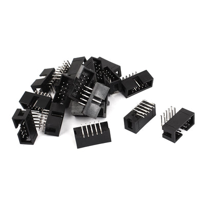 Harfington 18 Pcs Right Angle 10pins 2.54mm Pitch IDC Box Pin Headers Connectors