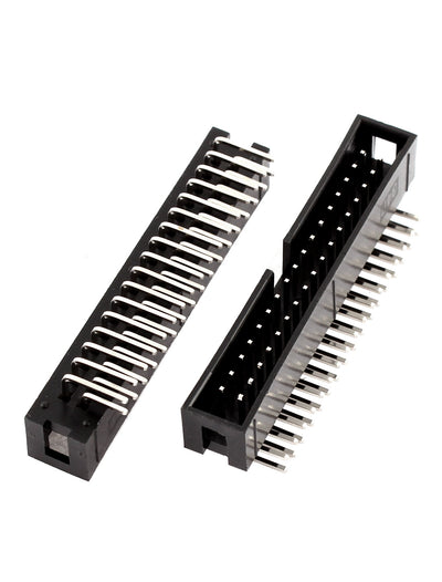 Harfington 16pcs 2x17 34-Pin Right Angle Box Header Connector IDC Male Sockets 2.54mm Bending Pin