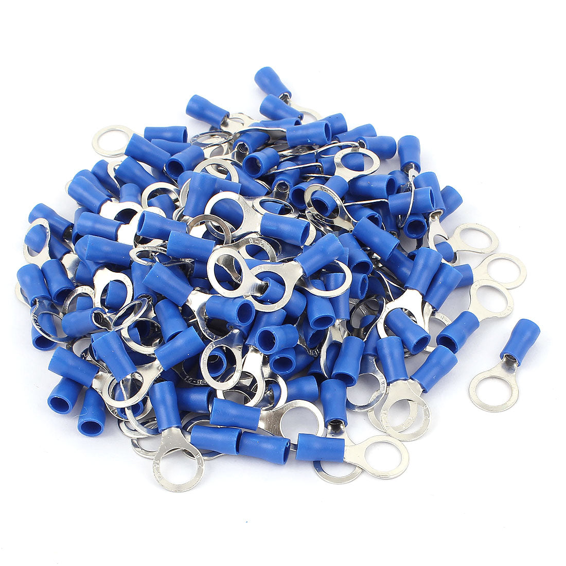Harfington 150pcs Cable Connector Pre-Insulated Ring Terminal RV2-8 for AWG 16-14 Wire