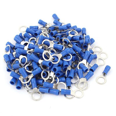 Harfington 150pcs Cable Connector Pre-Insulated Ring Terminal RV2-8 for AWG 16-14 Wire
