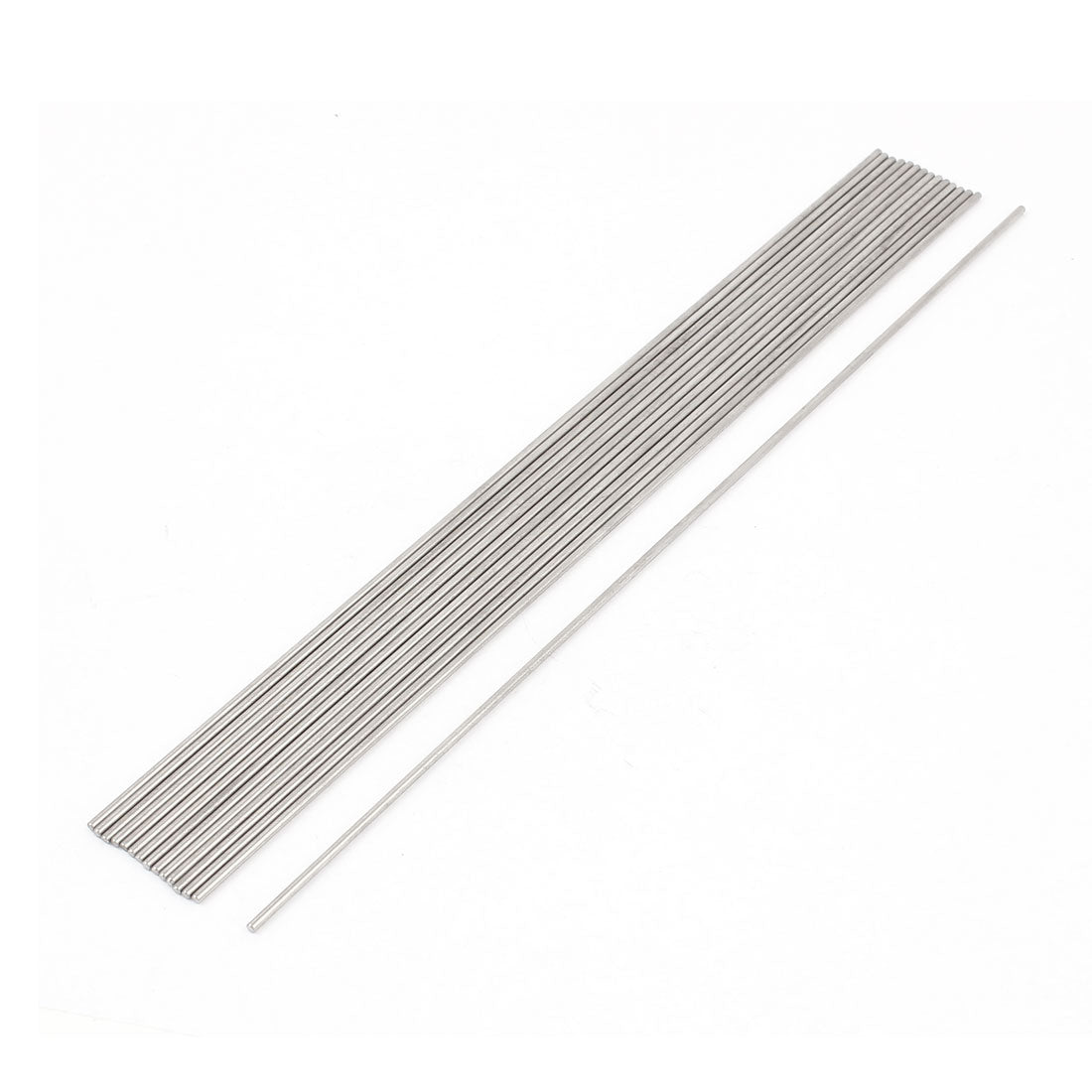 Harfington 15 Pcs 2mm Dia 150mm Length Stainless Steel Solid Round Rod Bar for DIY RC Model Airplane