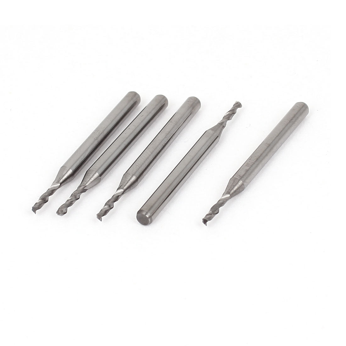 Harfington 5 Pcs 1.6mm Cutting Dia 3.175mm Round Shank 2 Flutes End Mill Cutter Router Bits