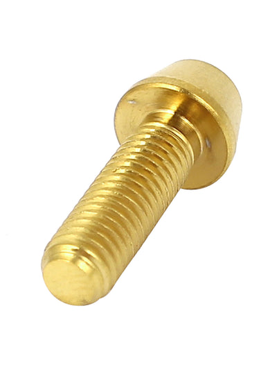 Harfington M5x15mm Gold Tone Titanium Ti Hex Socket Taper Head Bolts Screws Bike Fasteners