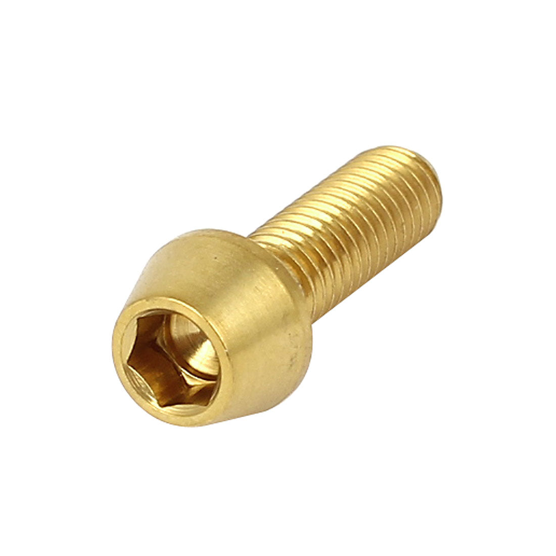 Harfington M5x15mm Gold Tone Titanium Ti Hex Socket Taper Head Bolts Screws Bike Fasteners