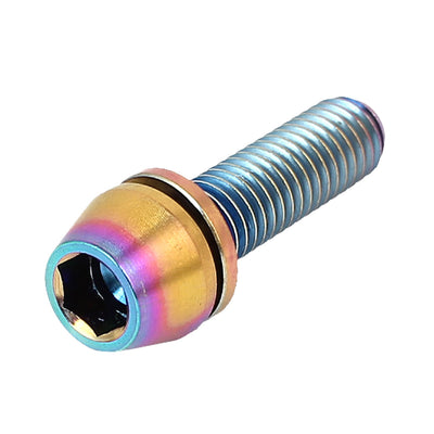 Harfington M5x18mm Rainbow Titanium Ti Hex Socket Washer Tapered Head Bolt Bike MTB Screw