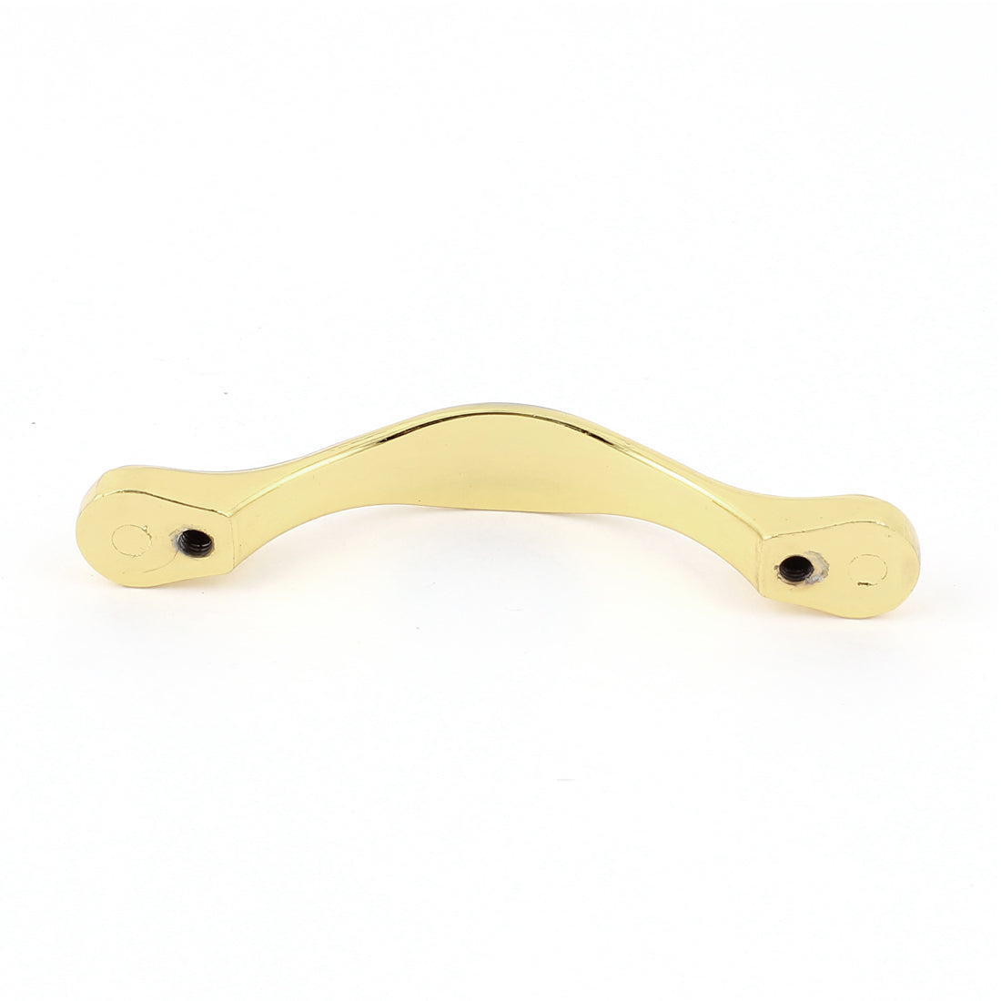 uxcell Uxcell 2pcs 64mm Hole Spacing Cabinet Drawer Arch Pull Handles Knobs Gold Tone 9cm Long