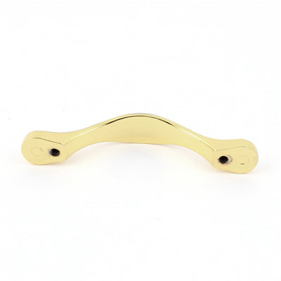 uxcell Uxcell 2pcs 64mm Hole Spacing Cabinet Drawer Arch Pull Handles Knobs Gold Tone 9cm Long