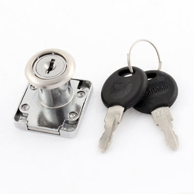 Harfington 16mm Dia Cylinder Head Cabinet Cupboard Security Drawer Lock w 2 Keys