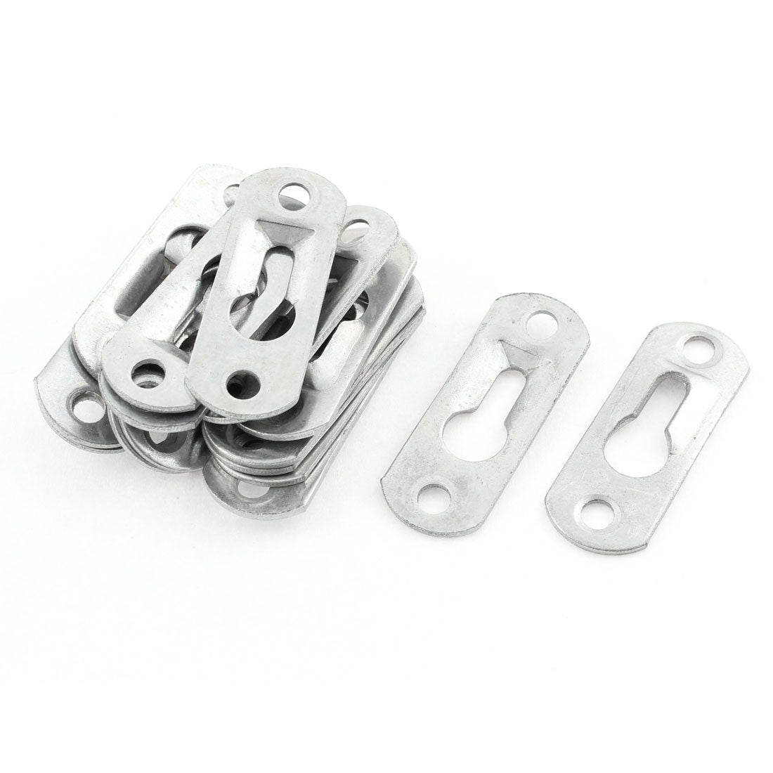 Harfington 17 Pcs Hardware Metal Glass Mirror Picture Hanging Plate Bracket 10mm Dia