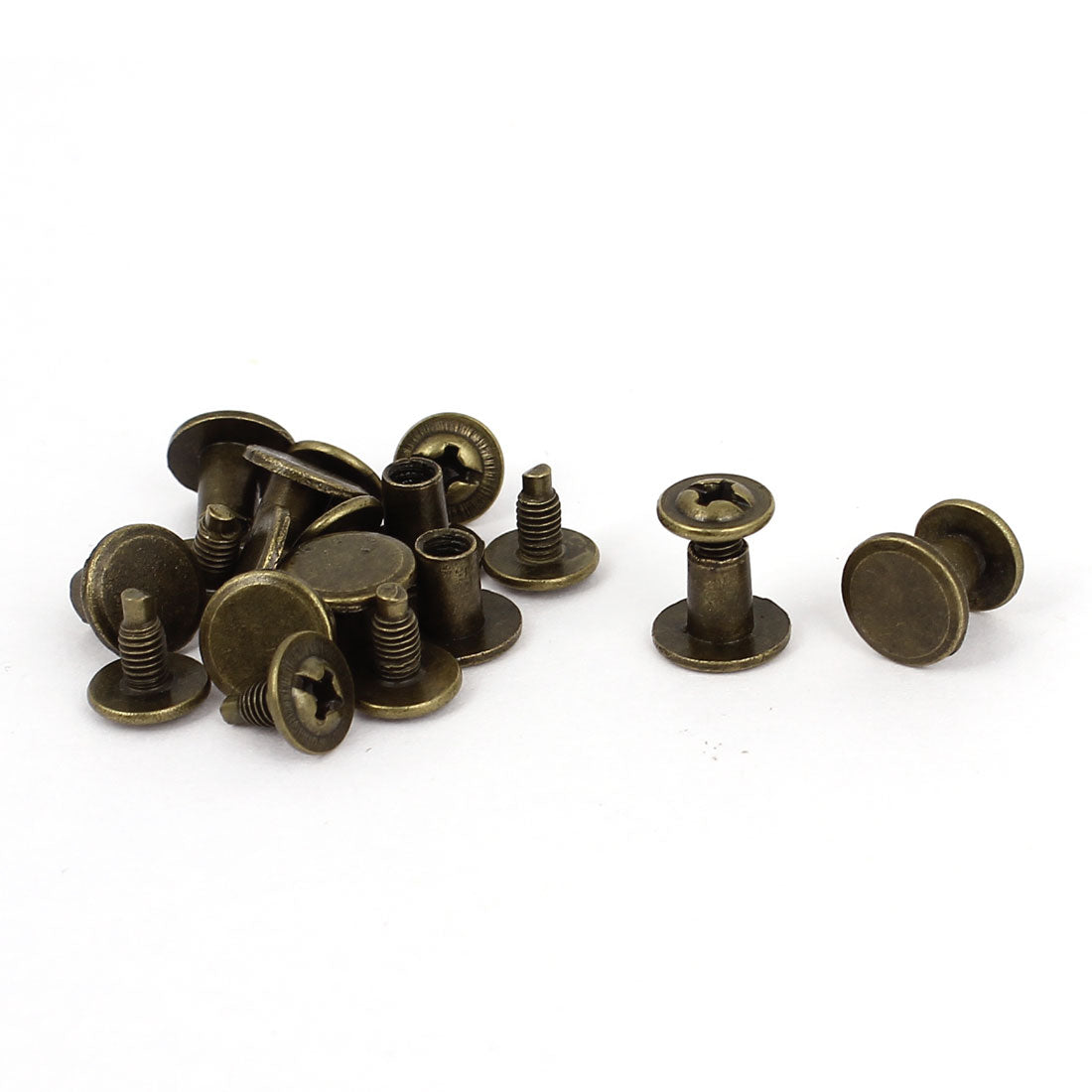 Harfington 10pcs 4.5mmx6mm Bronze Plated Binding Screw Post For Leather Photo Albums Belt