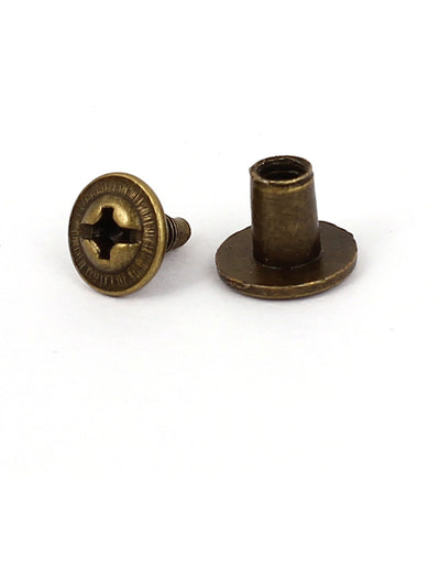 Harfington 4.5mmx7mm Bronze Plated Binding Screw Post For Leather Photo Albums Belt 2pcs