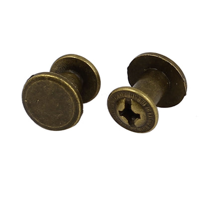 Harfington 4.5mmx7mm Bronze Plated Binding Screw Post For Leather Photo Albums Belt 2pcs