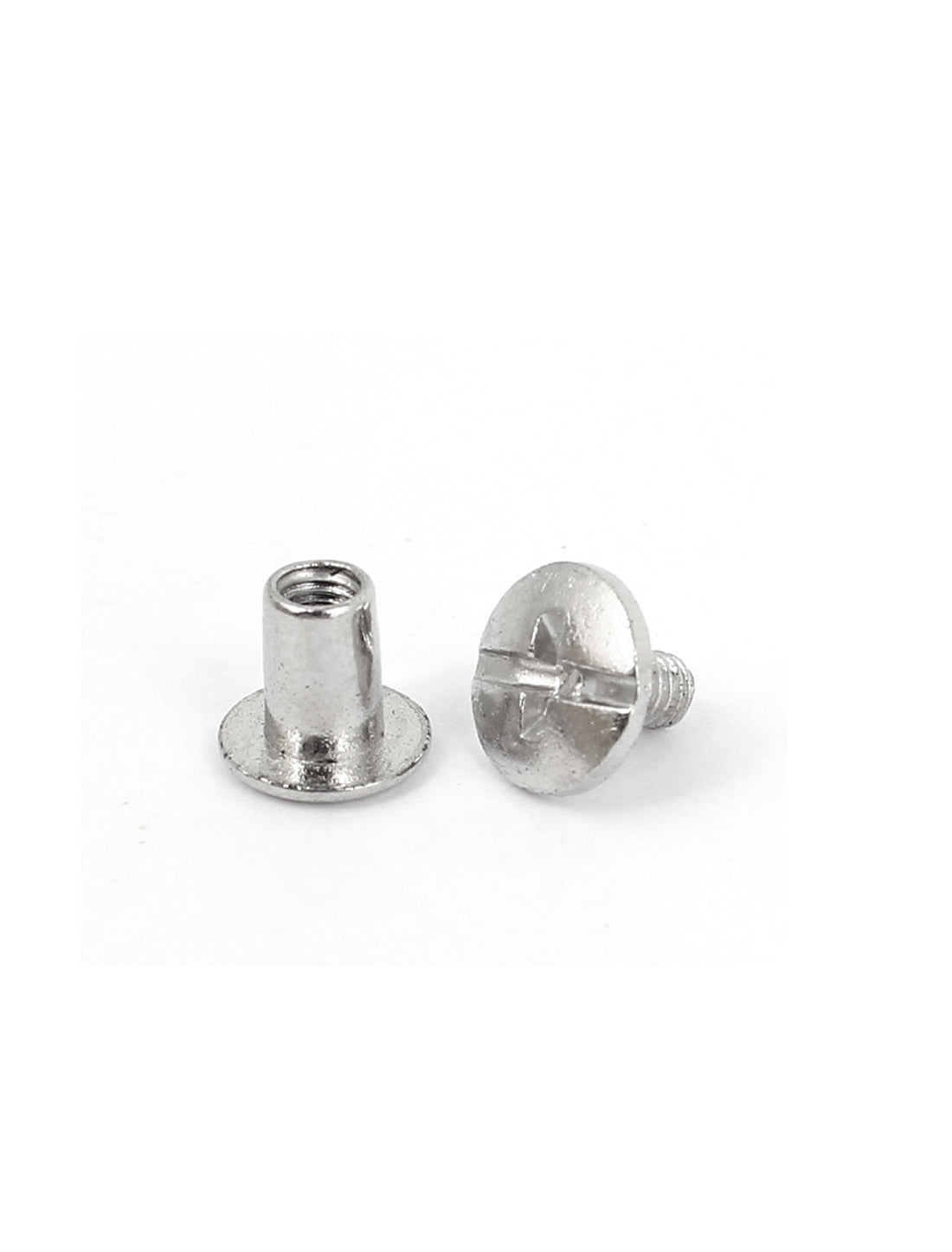 Harfington 4.5mmx7mm Silver Plated Binding Screw Post For Leather Photo Albums Belt 2pcs