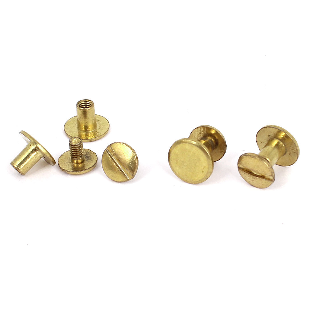 Harfington Brass Plated 4.5x7mm Binding Chicago Screw Post 4pcs for Albums Scrapbook