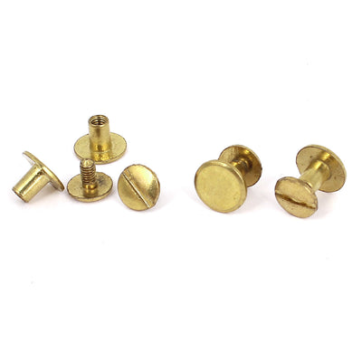 Harfington Brass Plated 4.5x7mm Binding Chicago Screw Post 4pcs for Albums Scrapbook