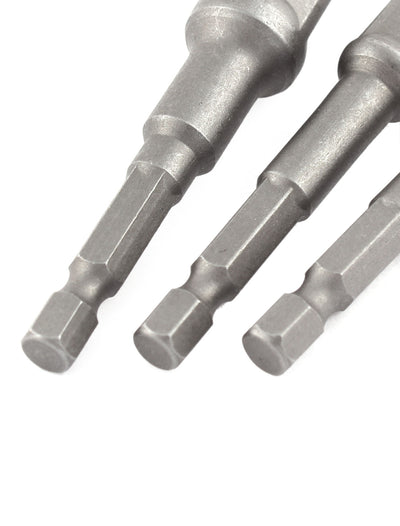Harfington 1/4" 3/8" 1/2" Hex Power Drill Driver Socket Bar Wrench Adaptor Set 3 Pcs