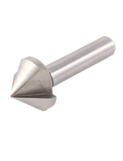 Harfington 90 Degree Straight Shank 3 Flute HSS Chamfer Cutter Mill Drill Milling Cutting Tool
