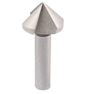 Harfington 90 Degree Straight Shank 3 Flute HSS Chamfer Cutter Mill Drill Milling Cutting Tool