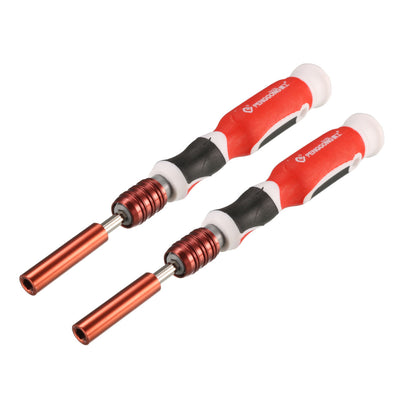 Harfington H4 4mm Tip Plastic Handle Telescopic Shaft Hex Socket Wrench 2 Pcs