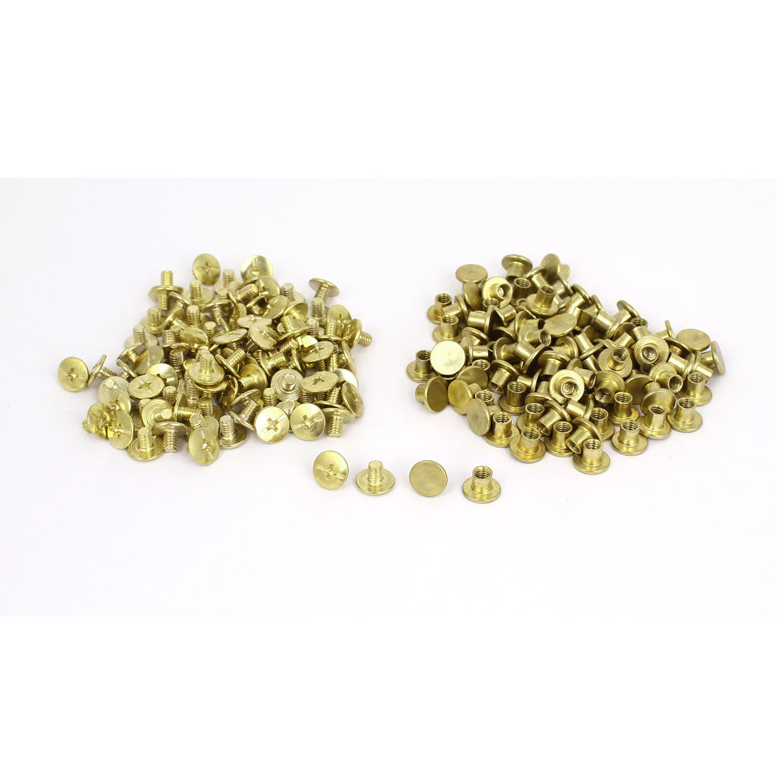 Harfington 5mmx6mm Brass Plated Binding Chicago Screw Post for Scrapbook Photo Albums 100 Sets