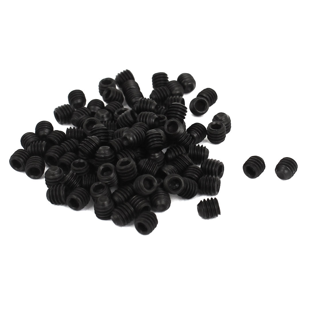 Harfington 4mm x 5/32" 0.7mm Pitch Hex Socket Set Cap Point Grub Screws Black 100pcs