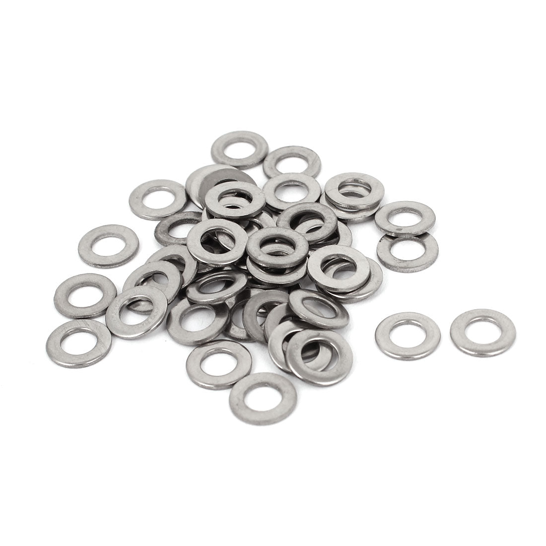 Harfington 50pcs 304 Stainless Steel Flat Washer #10 Plain Spacer for Screws Bolts