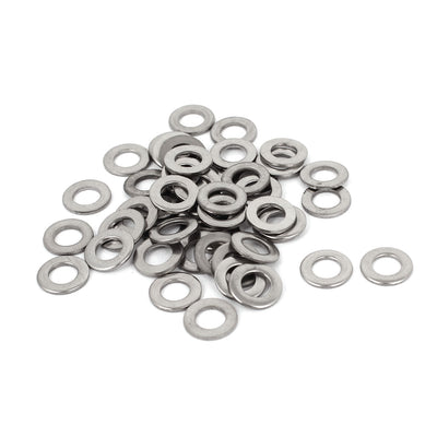 Harfington 50pcs 304 Stainless Steel Flat Washer #10 Plain Spacer for Screws Bolts
