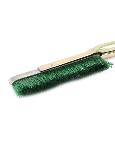 Harfington 21cm Long Handy Tool Metal Handle Nylon Cleaning Brush Green