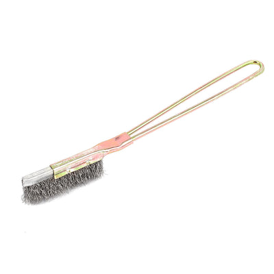 Harfington 21cm Long Handheld Metal Handle Steel Wire Cleaning Brush Tool