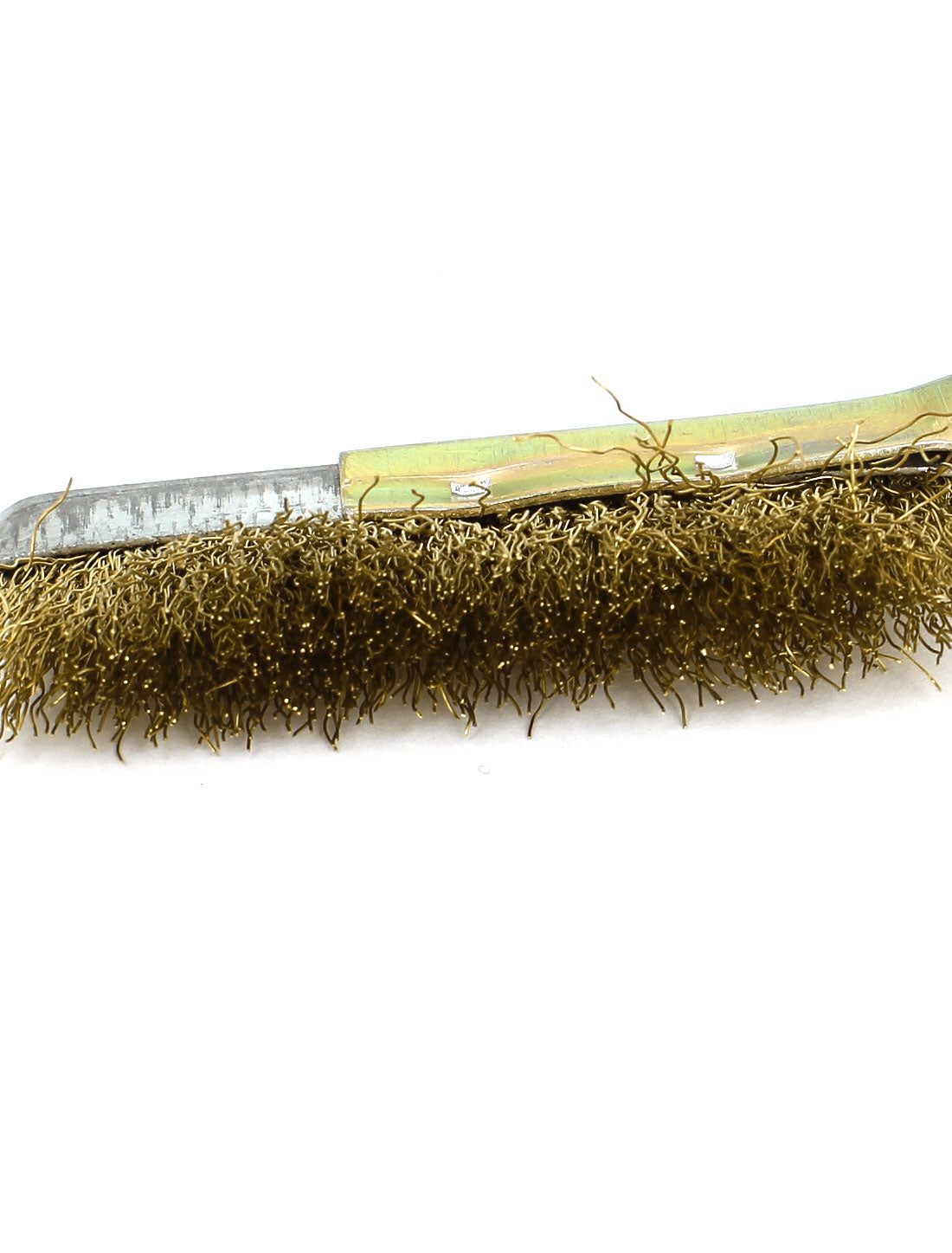 Harfington 21cm Long Handheld Metal Handle Brass Wire Cleaning Brush Gold Tone