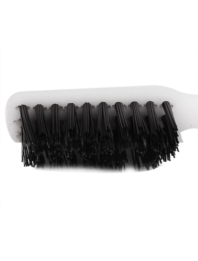Harfington 18cm Long Handheld Plastic Handle Nylon Cleaning Brush Black White 20 Pcs