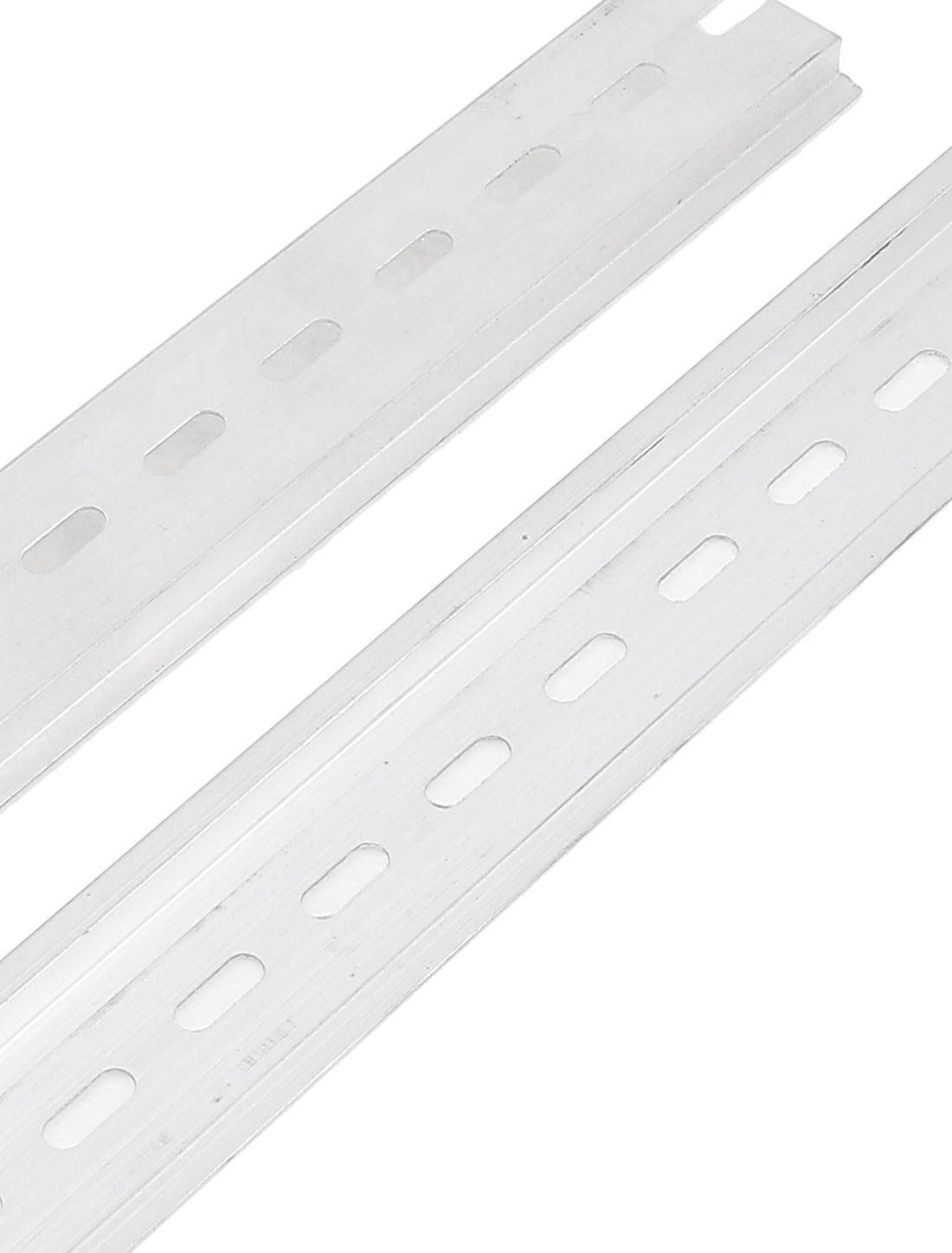 Harfington 14Pcs Circuit Breaker Silver Tone Aluminum U-Groove Slotted DIN Rail 25cm