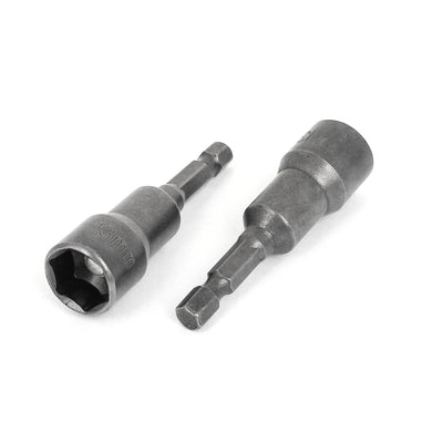 Harfington 1/4" Shank 13mm Hex Socket Driver Bit Nuts Magnetic Setter 2 Pcs