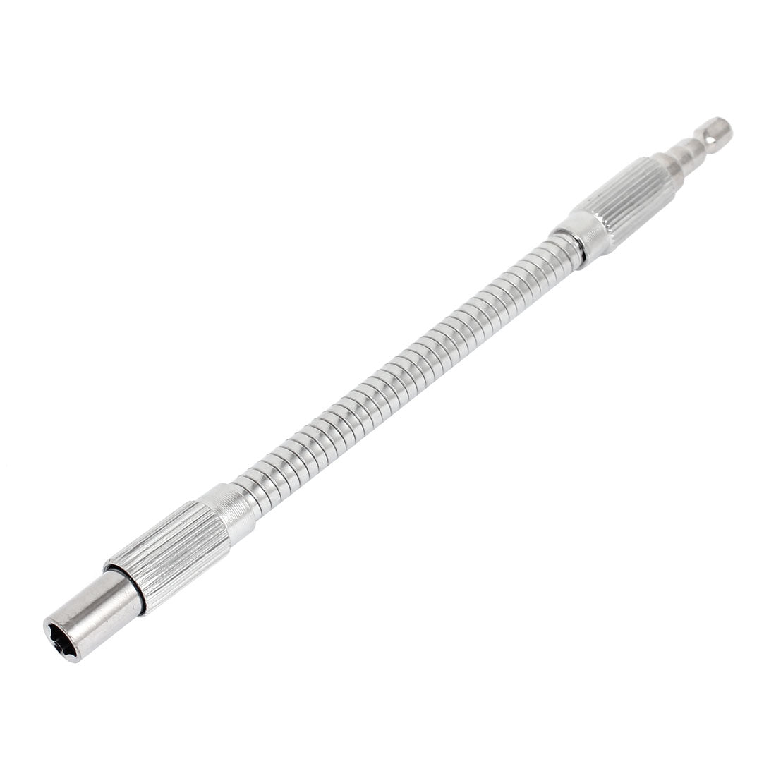 Harfington 8" Long 1/4" Hex Driver Flex Flexible Socket Extension Bar Silver Tone