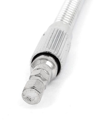 Harfington 8" Length 1/4" Hex Driver Flex Flexible Socket Extension Bar Silver Tone 2 Pcs