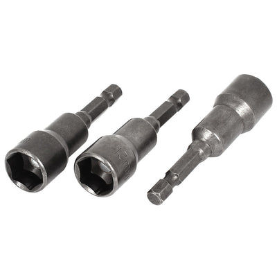 Harfington 1/4" 6.35mm Shank 13mm Hex Socket Driver Bit Nuts Magnetic Setter 3 Pcs