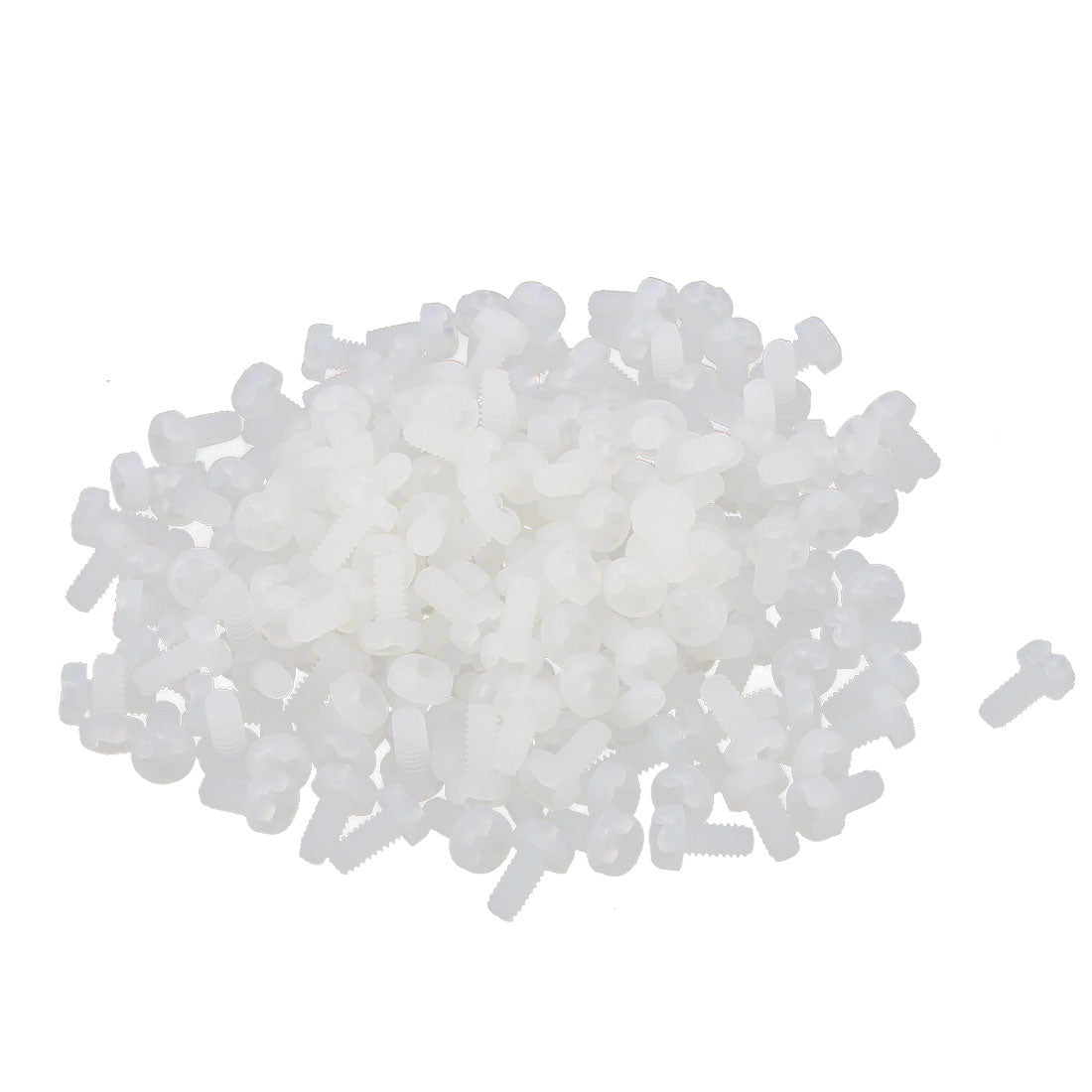 Harfington M2 x 4mm Nylon 6/6 Fillister Head Phillips Drive Machine Screw grey white 100pcs