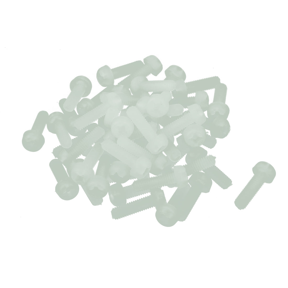 Harfington M3 x 10mm Nylon 6/6 Fillister Head Phillips Drive Machine Screw grey white 50pcs