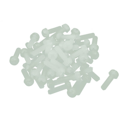 Harfington M3 x 10mm Nylon 6/6 Fillister Head Phillips Drive Machine Screw grey white 50pcs