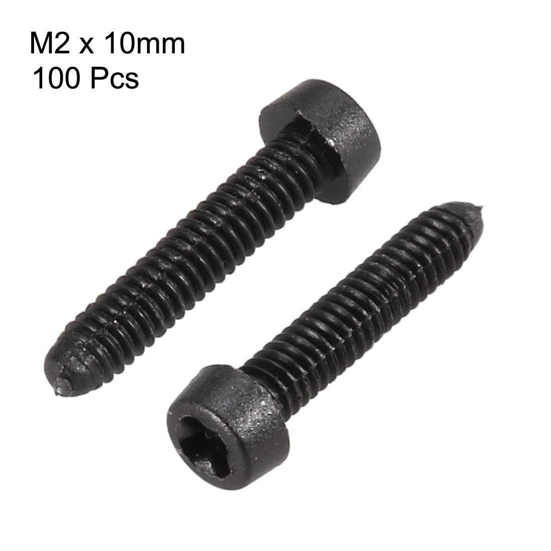 Harfington M2 x 10mm Plastic Phillips Cross Pan Head Machine Screws Black 100 PCS